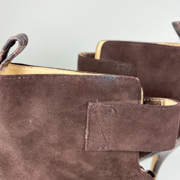 ASK ALICE Suede Snake Skin Cut Out Ankle Bootie - Picture 6 of 8